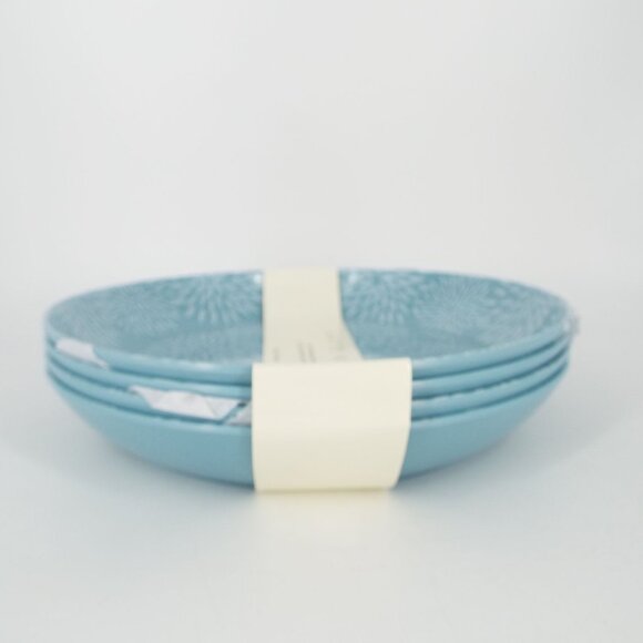 Katie Kime Blue Mums the Word Floral Melamine Plates Set of 4 NWT - Picture 5 of 5